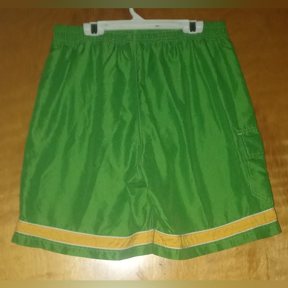 Talos Green & Yellow Stripe Bottom Swim Trunks Men's Medium - Picture 3 of 3